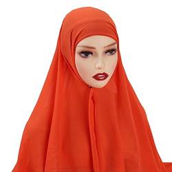 Modischer Hut für Jungen Damen weicher Chiffon langer Schal Schal Mode muslimischer Wrap Hijab Atmungsaktives Kopftuch (K, One Size) von Generic