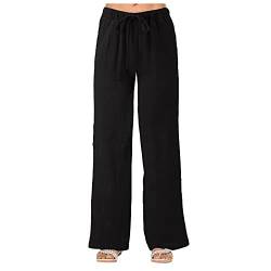 Musselin Hose Hochwertige Sommerhose für Damen Frauen Mädchen Freizeithose Culottes - Strandhose locker luftig perfekt für Frühling Sommer Bequeme Lang Stoffhose von Generic