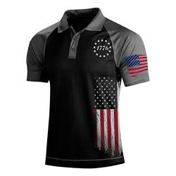 NLJSWJ Herren T Shirt Moden Elegantes 3D Bedrucktes Button Down Geschäftlich Hemd Tops Übergröße Lässig Stretch Bequemlichkeit und Atmungsaktiv Umlegekragen Kurzen Ärmeln Oberteil Tee von Generic