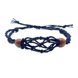 Naturstein-Kordel-Armband, handgewebtes Armband, Seile, Netztasche, leerer Steinhalter, Armband für DIY-Schmucknetz-Armband von Generic