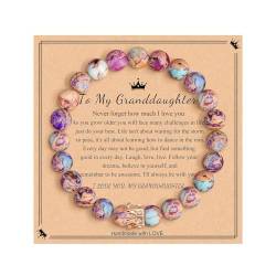Naturstein-Perlen-Damen-Armband, Rhodolith-Perlen-Geschenkarmband für Ihre Mitmenschen CnJ313 (E, One Size) von Generic