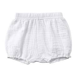 Neugeborenes Baby Unisex Solide Frühling Sommer Shorts Kleidung Jogginghose Mädchen 146 (White, 12-18 Months) von Generic