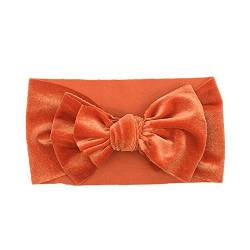 Neugeborenes Kleinkind Kinder Baby Mädchen Baby Stirnbänder Bögen geknotete weiche Headwraps Fotografie Requisiten Stirnband Schwarz Damen Winter (Orange, One Size) von Generic