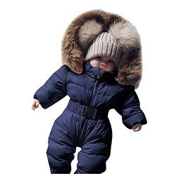 Oberbekleidung Jacke mit Kapuze warm Baby Kleinkind Strampler Schneeanzug Overall Mantel Mantel und Jacke Baby-Fleecejacke (Navy, 3-6 Months) von Generic