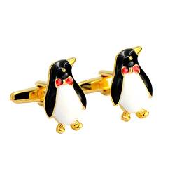 PULABO Pinguin Manschettenknöpfe Niedliche Manschettenknöpfe Tiermodellierung Manschettenknöpfe für formelle oder andere Anlässe Unisex Golden tragbar von Generic