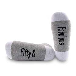 PYOUL Socken zum 50. Geburtstag, Geschenk für Freunde, 1 Paar Gr. M, Fifty & Fabulous 1 Paar von Generic