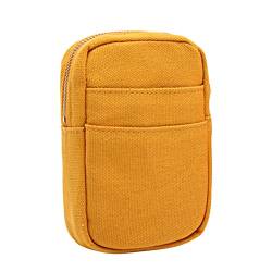 Paar Gürteltasche Handytasche Leinwand Vintage Kameratasche Brieftasche Handytasche Hüfttaschen Gürteltasche (Yellow, One Size) von Generic