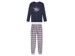 Pepperts Mädchen Pyjama - Lange Schlafhose + Langarm Oberteil - 100% Baumwolle (DE/NL/SE/PL, Numerisch, 158, 164, Regular, Navy - Rosa) von Generic