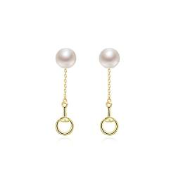 Perlen-Ohrringe S925 Silber Süßwasserperlen-Ohrringe 6–7 Mm Weiß Gedämpfte Brötchen-Förmige Muschel-Perlen-Ohrringe Mit Zwei Tragemöglichkeiten Für Modeschmuck von Generic