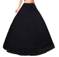 Petticoat Unterrock Reifrock Brautkleid Crinoline Full A-Linie 3 Reifen 1 Schicht Lang Underskirt Für Damen Ballkleid Hochzeitskleid Mittelalterliches Viktorianisches Kleid Kostüm Rock(Schwarz,44) von Generic