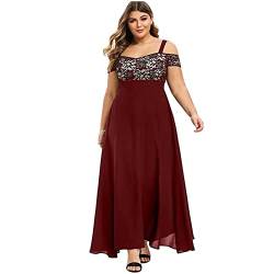 Plus Size Maxikleider Mode Sommerkleid Damen Blumendruck V-Ausschnitt Abendkleid Kurzarm Freizeitkleid Kurzärmliges Kleid mit für in Übergröße Schönes Tunikakleid Partykleid von Generic