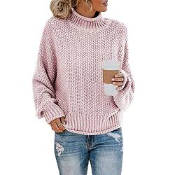 Pullover Damen, Damen Rollkragenpullover Strickpullover Rollkragen Grobstrick Sweater Strickkleid Winterkleid Pulloverkleid Rollkragenshirt Langarmshirt Mädchen Jumper Sweater Pulli Oberteile von Generic