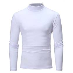 Pullover Herren, Herren Rollkragen Thermounterhemd, Rollkragenpullover Sweatshirt Einfarbig Shirt LangäRmliges Thermo-Shirt FunktionsunterwäSche Oberteil Funktionsshirt Herren Langarm Weiß XXL von Generic