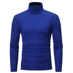 Pullover Herren, Herren Rollkragen Thermounterhemd, Rollkragenpullover Sweatshirt Einfarbig Shirt LangäRmliges Thermo-Shirt FunktionsunterwäSche Oberteil Pullover blau XL von Generic