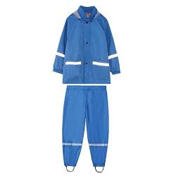 Regenanzug Regenlatzhose Kinder Jungen Mädchen Outfits Kinder Langarm Hoodie Dinosaurier Regenbogen Bedruckte Regenjacke für Regenhose Regenbekleidung Regenbundhose für Jungen Set (Z-Blue, 8 Year) von Generic