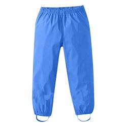 Regenhose Kinder Unisex Wasserdicht und Winddicht Hose Atmungsaktiv Matschhose Ungefüttert Regenbundhose Überziehhose für Mädchen Jungen Regenhose Matschhose Kinder 1_12 Jahre (Blue, 5-6 Years) von Generic