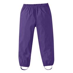 Regenhose Kinder Unisex Wasserdicht und Winddicht Hose Atmungsaktiv Matschhose Ungefüttert Regenbundhose Überziehhose für Mädchen Jungen Regenhose Matschhose Kinder 1_12 Jahre (Purple, 3-4 Years) von Generic