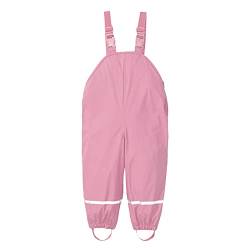 Regenhose Kinder Wasserdicht Latzhosen Regenhosen mit Verstellbarer Schultern Riemen Jungen Mädchen Matschhose Reflektierende Streifen Overalls Regenkleidung 1_8 Jahre (Pink, 128) von Generic