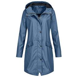 Regenjacke Damen, Damen Wasserdicht Atmungsaktiv Regenjacke Große Größen Regenmantel Leicht Jacke Windbreaker Mit Kapuze Softshelljacke Fahrradjacke Funktionsjacke Outdoorjacke Übergangsjacke von Generic