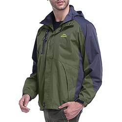 Regenjacke Herren wasserdichte Regenjacke winddichter Regenmantel Kordelzug Outdoor Wanderjacke Freizeitjacke Hardshell Windbreaker zum Wandern und Fahrradfahren von Generic