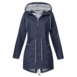 Regenmantel Damen Wasserdicht, Regenjacke Damen Atmungsaktiv Reißverschluss Auskleidung Kapuze Jacken mit Taschen Einfarbig Gefütterte Regenjacke Damen Winddicht Warehouse Deals Angebote B Ware von Generic