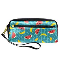 Reise Make up Tasche wasserdichte Kosmetiktasche Kulturbeutel Make up Taschen für Frauen und Mädchen,Obst Banane Wassermelone Orange Cartoon Sommer von Generic