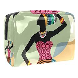 Reise Make up Tasche wasserdichte Kosmetiktasche Kulturbeutel Make up Taschen für Frauen und Mädchen,Schöne afrikanische Frau ethnische Kunst von Generic