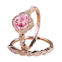 Ringelshirt Damen Karneval Vintage Blumen Champagner Verlobungsring rosa -Ehering-Ring-Set Bio Ohne Zusatzstoffe (Pink, 10) von Generic