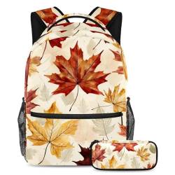 Rucksack mit Federmappe, 2-teiliges Kinder-Schulranzen-Set für Jungen, Mädchen, Teenager, Mehrfarbig #01, B：29.4x20x40cm P：19x7.5x3.8cm, Daypack Rucksäcke von Generic