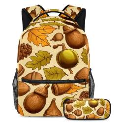 Rucksack mit Federmappe, 2-teiliges Schulranzen-Set für Jungen, Mädchen, Teenager, Mehrfarbig #03, B：29.4x20x40cm P：19x7.5x3.8cm, Daypack Rucksäcke von Generic