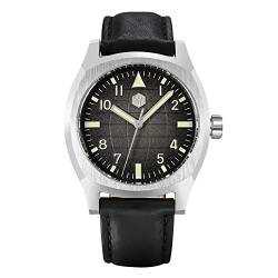 San Martin SN0026G-A2 Herren-Armbanduhr, quadratisch, Öldruckgittermuster, Zifferblatt PT5000/SW200, automatische mechanische Armbanduhr, PT5000 von Generic