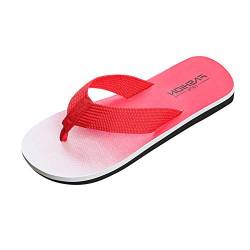 Sandalen Beach Home Flip-Flops Flache Sommer Atmungsaktive Schuhe Herrenhausschuhe Herrenhausschuhe Herren Schuhe Schnürsenkel (Red, 44) von Generic