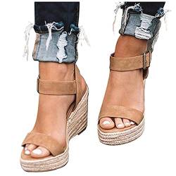 Sandalen Damen Sommer Elegante Pantoletten Damen Peeptoe Plateau Slides Plattform Clogs Outdoor Mit Absatz Hausschuhe Sommerschuhe Slipper Orthopädische Sandalen von Generic
