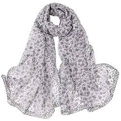 Schal Damen Herbst, Sommer Blumen Schultertuch Langes Tuch Mit Blumenmuster Schlauchschal Wärmendes Stickerei Chiffon-Schals Festlich Langes Wrap Umhang Sommer Loopschals Langer Schal Damen von Generic