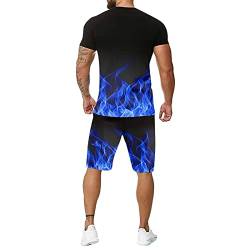 Schlafanzug Herren Kurz Pyjama Anzug Kordelzug Nähte Bedruckte Kurzarm Streifen Jogginghose Tether Shorts Anzüge Sportanzug Sweatsuits Sportswear Sport Atmungsaktiv Gest von Generic