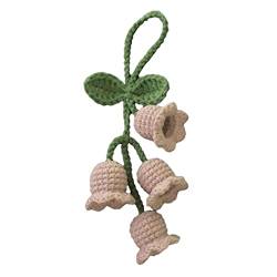 Schlüsselanhänger mit Blumen-Anhänger, handgefertigt, gestrickt, für Frauen, Schlüsselanhänger, Blume, gehäkelte Glocke, Orchidee, Glocke, Schlüsselanhänger von Generic