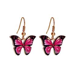 Schmetterling baumeln Haken Ohrringe für Frauen Mädchen bunte Tier Schmetterlinge Tropfen baumelnde leichte Ohrring Blumen Ohrringe Silber 925 von Generic