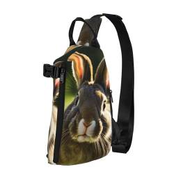 Schulrucksack Hasenkaninchen Crossbody Brusttaschen Verstellbarem Tagesrucksack Casual Rucksack Für Pendeln, Arbeit, Travel von Generic