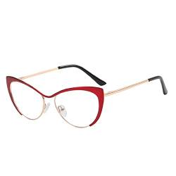Schutzbrille Damen Brille Ultraschallreinigungsgerät Sexy Fashion Cat Eye Brille Klare Linse Hot Frames für Erwachsene Brille Mit Stärke Computerbrille Mit Sehstärke 1 5 von Generic
