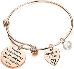 Schwiegertochter Armband "You Were Hand Chosen By My Son And Are Like A Daughter To Me" Armreif Geschenk für Schwiegertochter …, S, Edelstahl von Generic