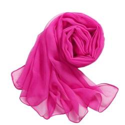 Seide Chiffon Schal Seidenschal lang Damen Seidentuch kariert Halstuch weiche elegante Chiffon-Stola Frühling Sommer Loop weicher Schlauchschal für Frühjahr Scarve Geschenk Idee Tochter Mutter von Generic