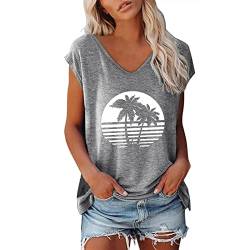 Shirt Damen T-Shirt ärmellose Bluse Tops Shirt Oberteile Frauen Schwarz Kleidung Frau Sommer Shirts Top Damen V-Ausschnitte Tshirt Casual Rundhals Klamotten Teenager Mädchen von Generic