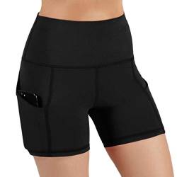 Shorts Damen mit Taschen Sporthose Damen kurz Sport Shorts Kurze Hose Damen Sport Leggings Damen High Waist Radlerhose Laufhose von Generic