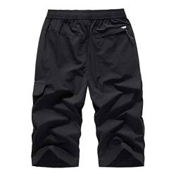 Shorts Herren Sommer 3/4 Hose Outdoor Sport Jogginghose Bequeme Lässige Sommerhose Luftige Jungen Männer Bermuda Gummizug Mit Taschen Herrenshorts Kurze Hosen Sweatshorts Sportshorts von Generic