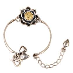 Silber Armband S925 Silberschmuck Lotus Armband Weiblich Drehen Lotuswurzel Retro-Mode Armband von Generic