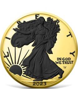 Silbermünze 1 oz American Silver Eagle Gold Black Platinum 2023 von Generic
