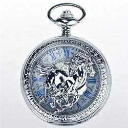 Silver Horses Hollow, automatische mechanische Uhr Hollow Retro-Untersuchungstisch zum Gedenken an die Flip-Taschenuhr für Männer und Frauen. von Generic