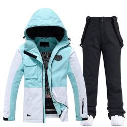 Skianzug Damen Einteiler Damen Skianzug Schneeanzug Lässig Skioverall Frauen Einteiler Skisuit Wasserdicht Skioverall Wasserdicht Ski Suit Winddicht Skisuit mit Kaputze Reißverschluss von Generic