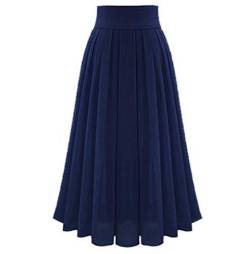 Skirt Damen Lang A Linie Chiffonrock Faltenrock Hohe Taille Midi Rock Lang Fashion Maxi Röcke Damen High Waist Midi Röcke Rock Damen Langer Falten Taille Linie Maxi Skirt Tüllrock Grün von Generic