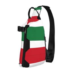 Sling Bag Kuwaitische Flagge Crossbody Brusttaschen Kompatibel Schulrucksack Polyester Dreieck Pack Rucksack Für Wandern, Angeln, Arbeit von Generic